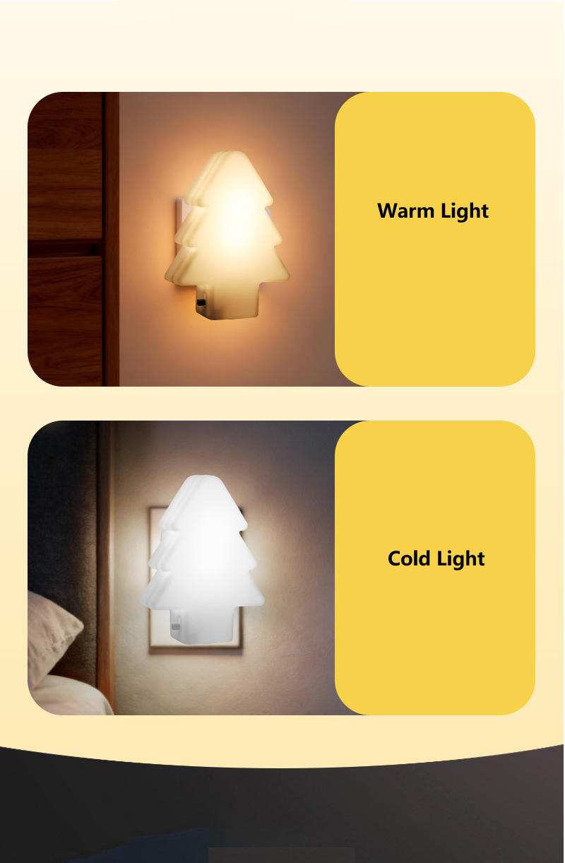 Christmas Tree Night Light Plug with Toggle Switch